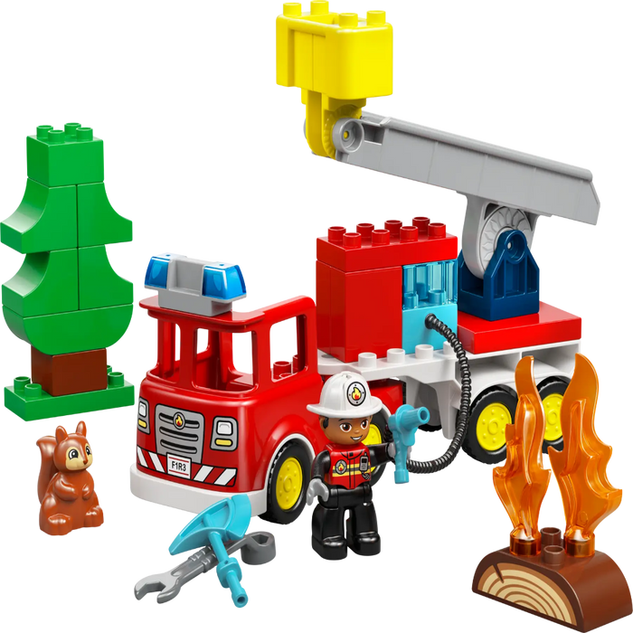 Lego 10473 Duplo Fire Truck With Hose And Firefighter (28 Pieces)