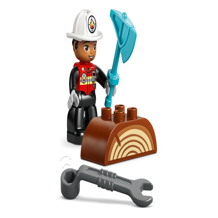 Lego 10473 Duplo Fire Truck With Hose And Firefighter (28 Pieces)