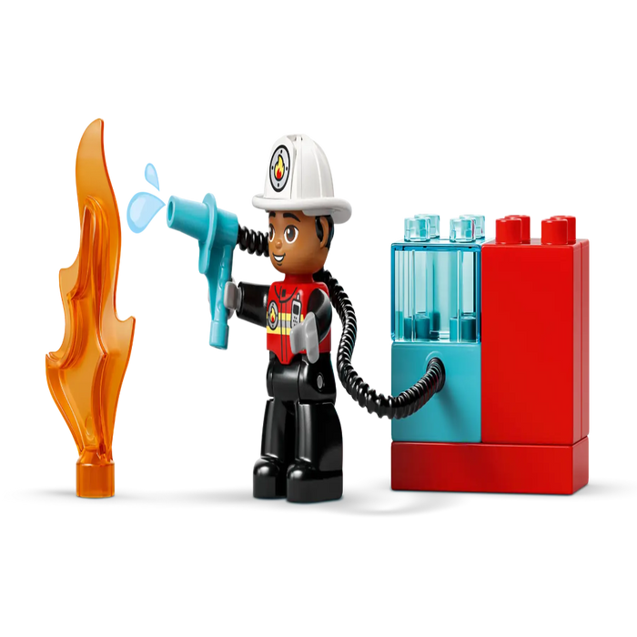 Lego 10473 Duplo Fire Truck With Hose And Firefighter (28 Pieces)
