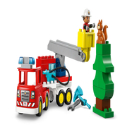 Lego 10473 Duplo Fire Truck With Hose And Firefighter (28 Pieces)