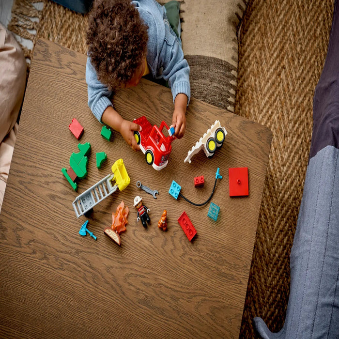 Lego 10473 Duplo Fire Truck With Hose And Firefighter (28 Pieces)