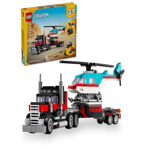 Lego 31146 Creator 3-in-1 Flatbed Truck with Helicopter ( 270 Pieces )-Construction-LEGO-Toycra