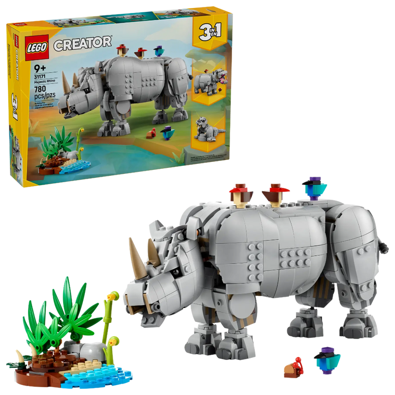 Lego 31171 Creator Wild Animals: Majestic Rhino with Birds (780 Pieces)