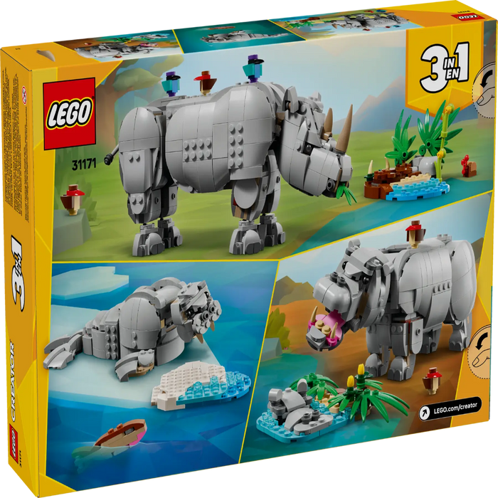 Lego 31171 Creator Wild Animals: Majestic Rhino with Birds (780 Pieces)-Construction-LEGO-Toycra