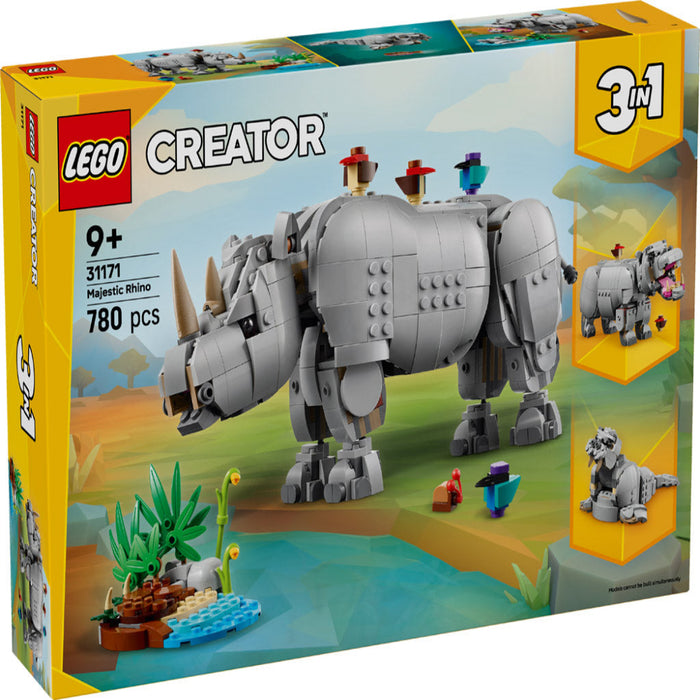 Lego 31171 Creator Wild Animals: Majestic Rhino with Birds (780 Pieces)-Construction-LEGO-Toycra