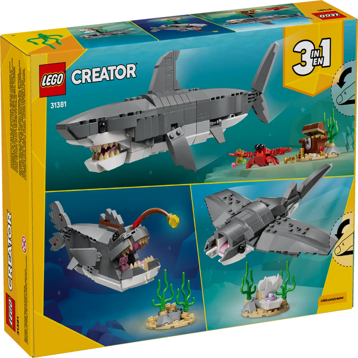 Lego 31381 Creator Fierce Shark with A Treasure Chest (379 Pieces)-Construction-LEGO-Toycra