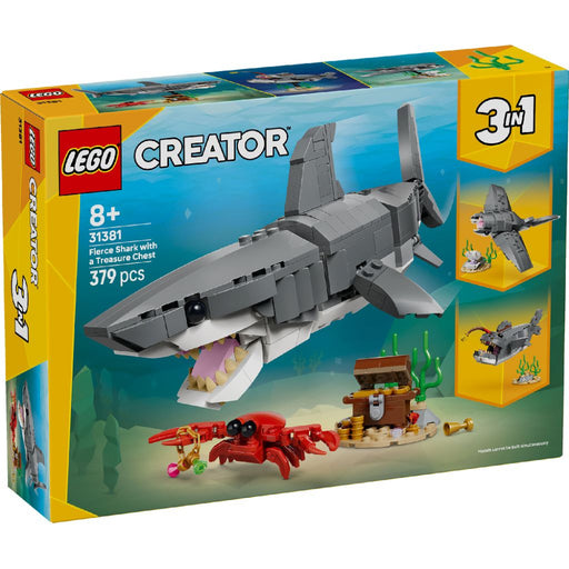Lego 31381 Creator Fierce Shark with A Treasure Chest (379 Pieces)-Construction-LEGO-Toycra