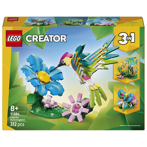 Lego 31384 Creator Wild Animals: Colorful Hummingbird (312 Pieces)-Construction-LEGO-Toycra