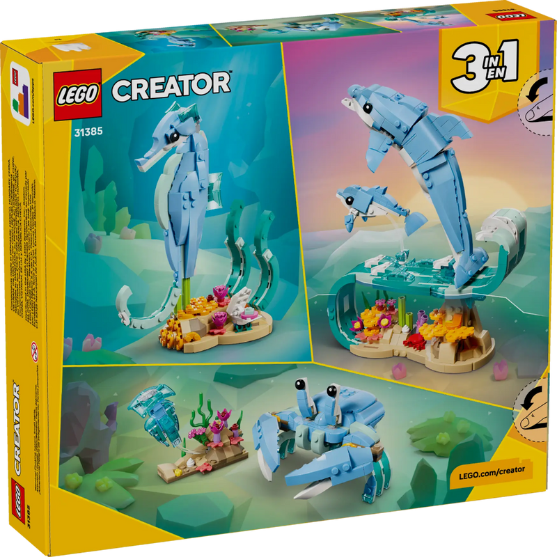 Lego 31385 Creator 3-in-1 Sea Animals: Beautiful Dolphins (542 Pieces)