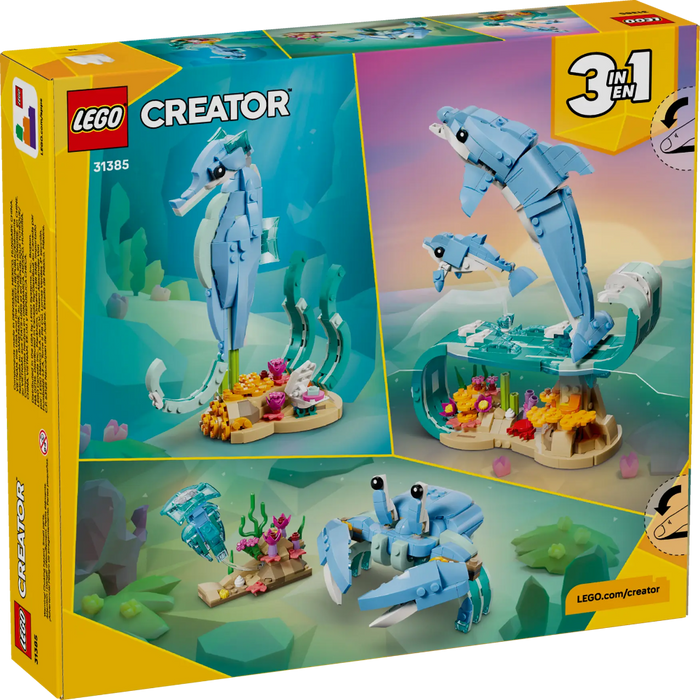 Lego 31385 Creator 3-in-1 Sea Animals: Beautiful Dolphins (542 Pieces)-Construction-LEGO-Toycra