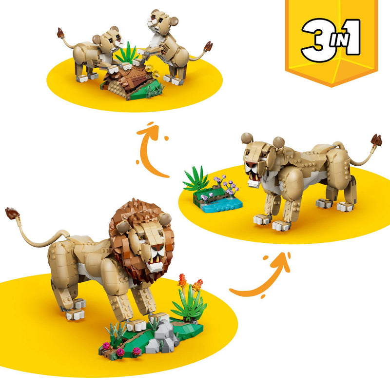 Lego 31386 Creator 3 In 1 Wild Animals: Majestic Lion (839 Pieces)