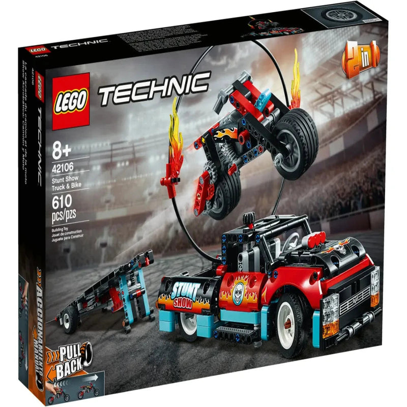 Lego 42106 Technic Stunt Show Truck & Bike (610 Pieces)