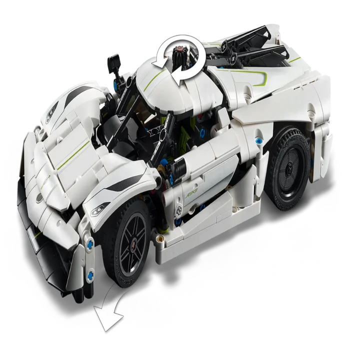 Lego 42184 Technic Koenigsegg Jesko Absolut White Hypercar (801 Pieces)-Construction-LEGO-Toycra