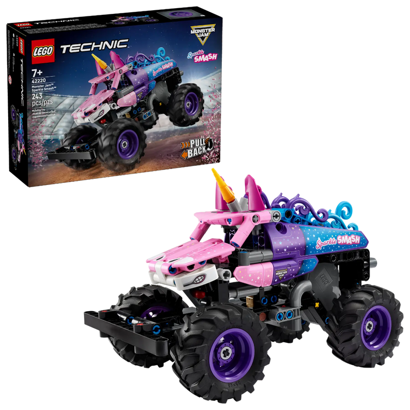 Lego 42220 Technic Monster Jam Sparkle Smash Pull-Back (243 Pieces)