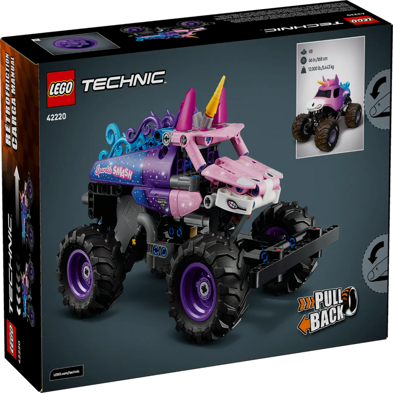 Lego 42220 Technic Monster Jam Sparkle Smash Pull-Back (243 Pieces)