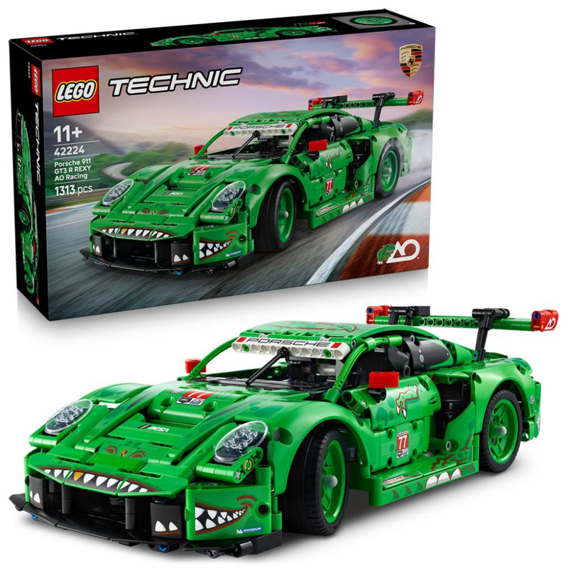 Lego 42224 Technic Porsche 911 GT3 R REXY AO Racing Car (1313 Pieces)