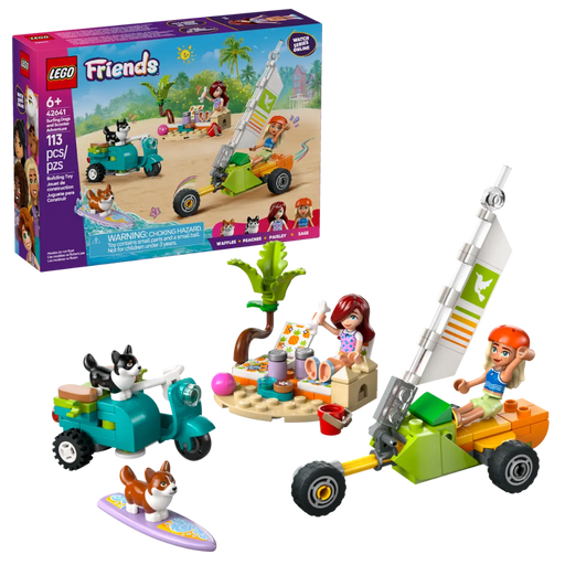 Lego 42641 Friends Surfing Dogs And Scooter Adventure (113 Pieces)-Construction-LEGO-Toycra