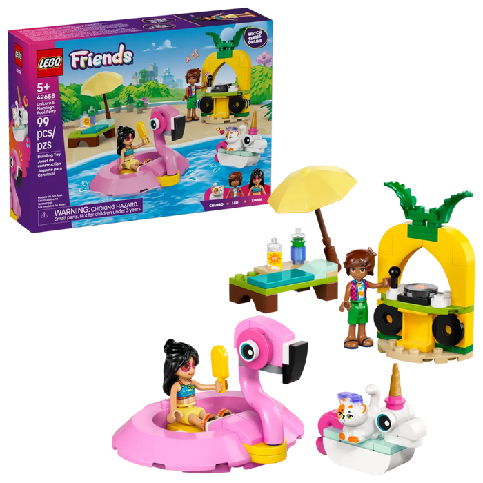 Lego 42658 Friends Unicorn & Flamingo Pool Party ( 99 Pieces )-Construction-LEGO-Toycra