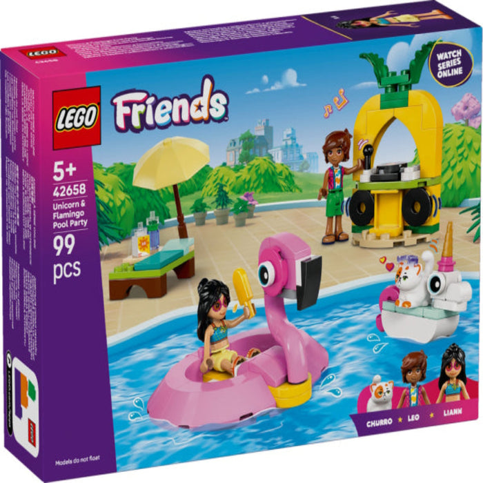 Lego 42658 Friends Unicorn & Flamingo Pool Party ( 99 Pieces )-Construction-LEGO-Toycra