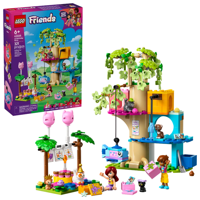 Lego 42666 Friends Cat Birthday Party & Tree House (321 Pieces)-Construction-LEGO-Toycra