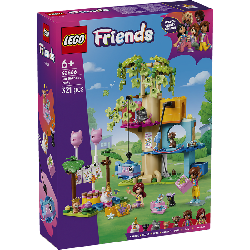 Lego 42666 Friends Cat Birthday Party & Tree House (321 Pieces)