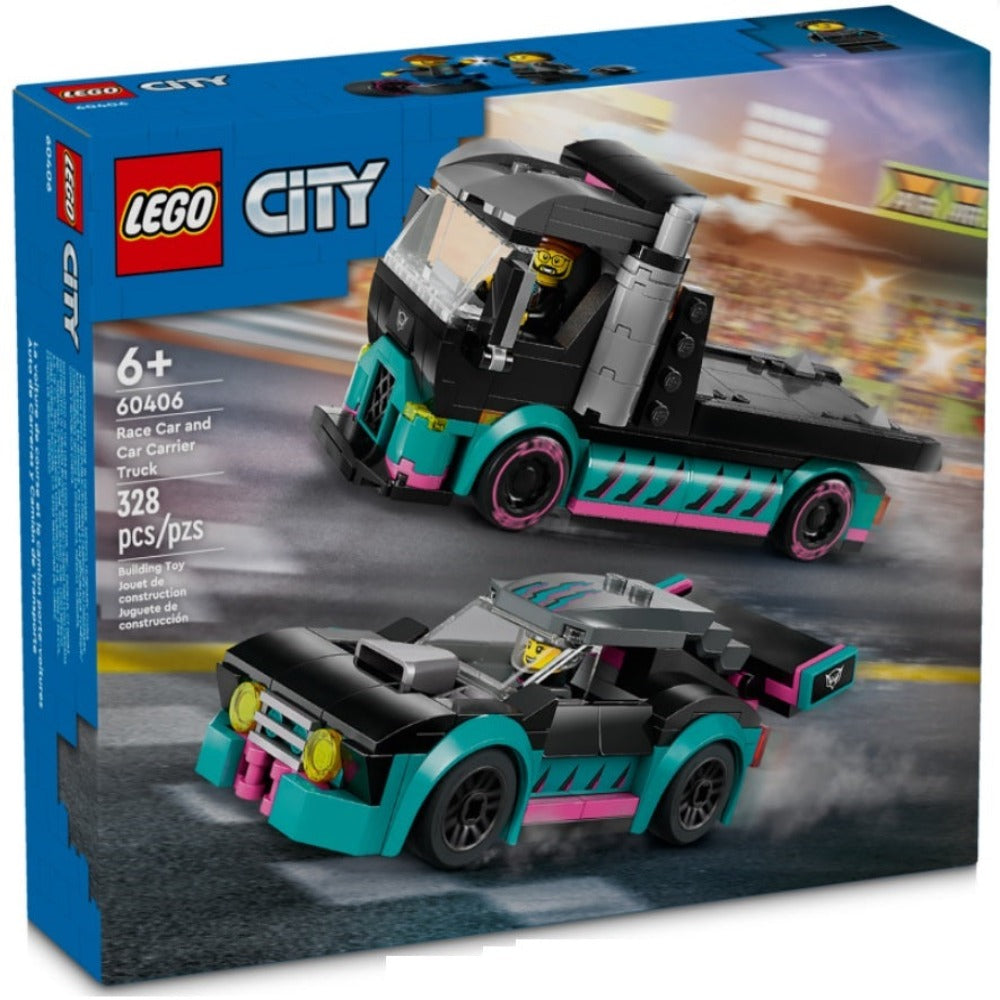 Lego 60406 City Race Car And Car Carrier Truck (328 Pieces)