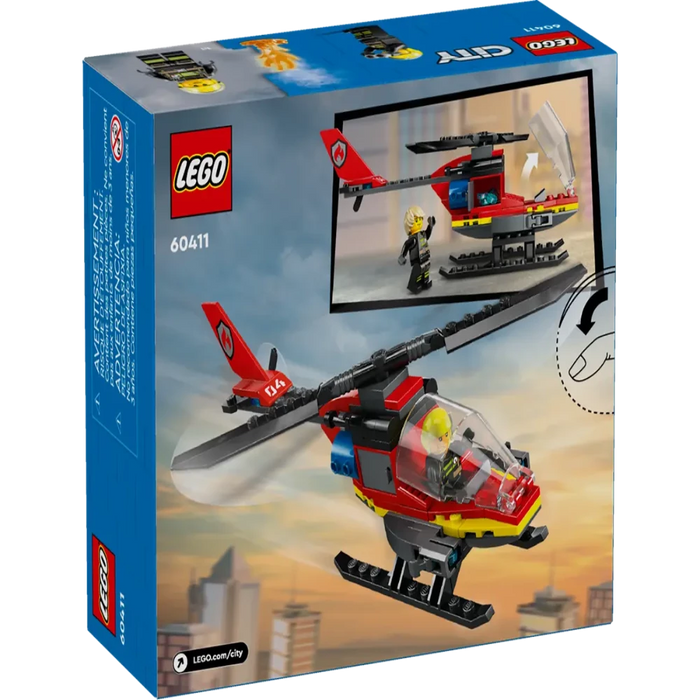 Lego 60411 City Fire Rescue Helicopter - 85 Pieces-Construction-LEGO-Toycra
