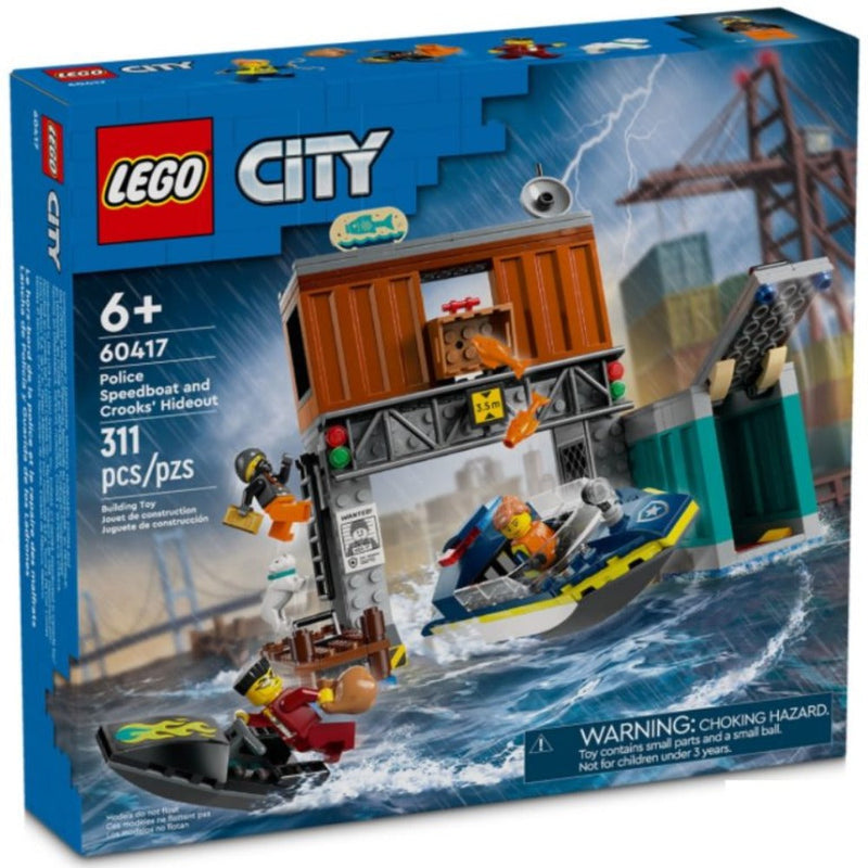 Lego 60417 City Police Speedboat And Crooks' Hideout (311 Pieces)