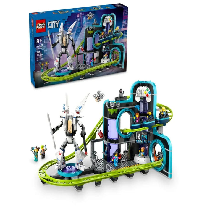 Lego 60421 City Robot World Roller-Coaster Park (986 Pieces)-Construction-LEGO-Toycra