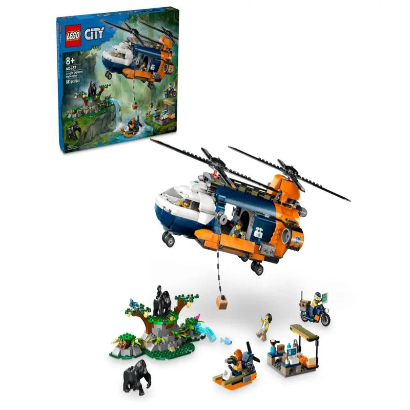 Lego 60437 City Jungle Explorer Helicopter At Base Camp (881 Pieces)