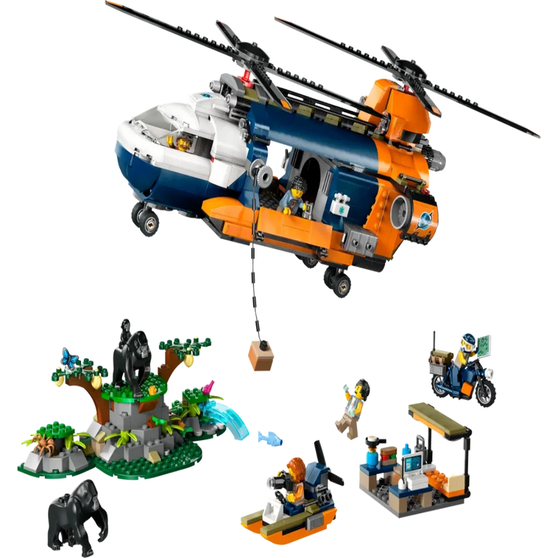 Lego 60437 City Jungle Explorer Helicopter At Base Camp (881 Pieces)