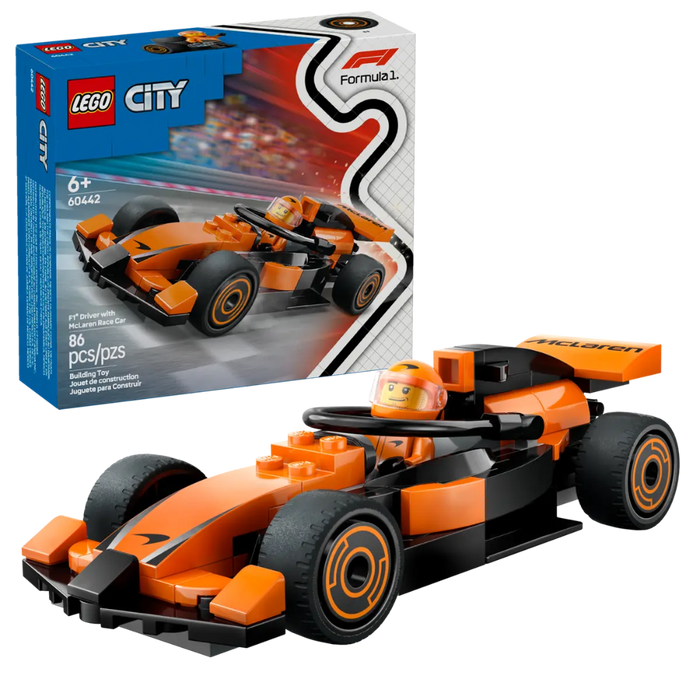 Lego 60442 City F1 Driver with McLaren Race Car (86 Pieces)-Construction-LEGO-Toycra