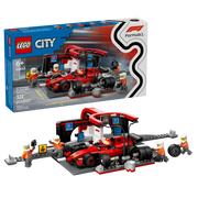 Lego 60443 City F1 Pit Stop & Pit Crew With Ferrari Car (322 Pieces)