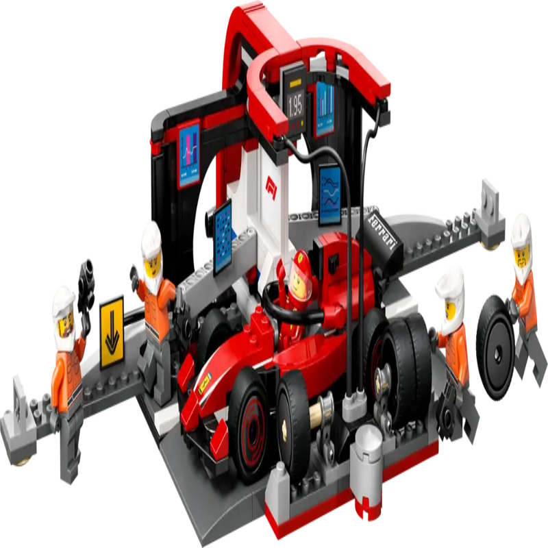 Lego 60443 City F1 Pit Stop & Pit Crew With Ferrari Car (322 Pieces)