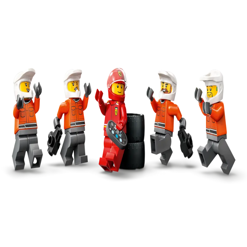 Lego 60443 City F1 Pit Stop & Pit Crew With Ferrari Car (322 Pieces)