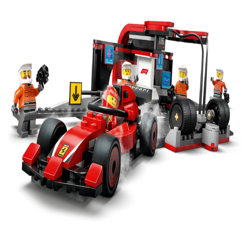 Lego 60443 City F1 Pit Stop & Pit Crew With Ferrari Car (322 Pieces)