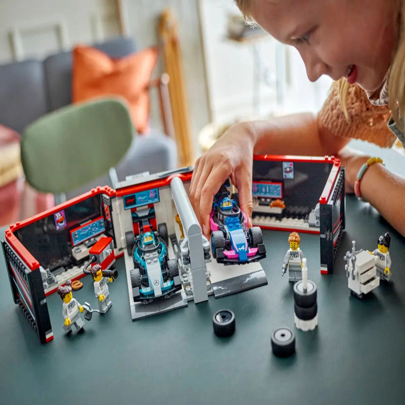 Lego 60444 City F1 Garage & Mercedes-AMG & Alpine Cars (678 Pieces)