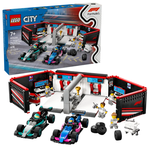 Lego 60444 City F1 Garage & Mercedes-AMG & Alpine Cars (678 Pieces)-Construction-LEGO-Toycra