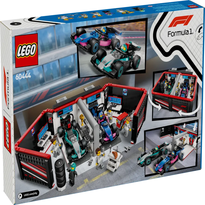 Lego 60444 City F1 Garage & Mercedes-AMG & Alpine Cars (678 Pieces)