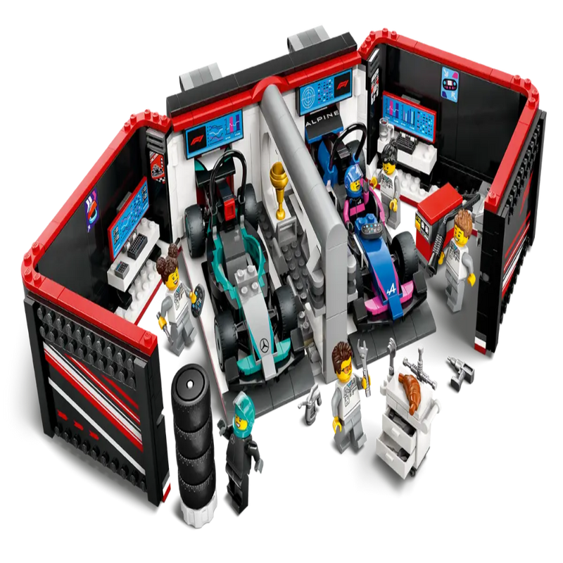 Lego 60444 City F1 Garage & Mercedes-AMG & Alpine Cars (678 Pieces)