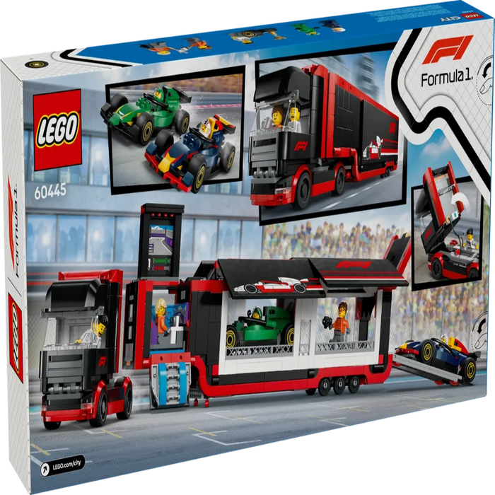 Lego 60445 City F1 Truck with RB20 & AMR24 F1 Cars (1086 Pieces)-Construction-LEGO-Toycra