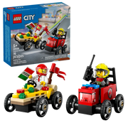 Lego 60458 City Pizza Vs.Fire Truck Race Car Pack (70 Pieces)