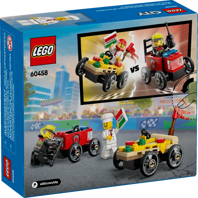 Lego 60458 City Pizza Vs.Fire Truck Race Car Pack (70 Pieces)