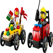 Lego 60458 City Pizza Vs.Fire Truck Race Car Pack (70 Pieces)