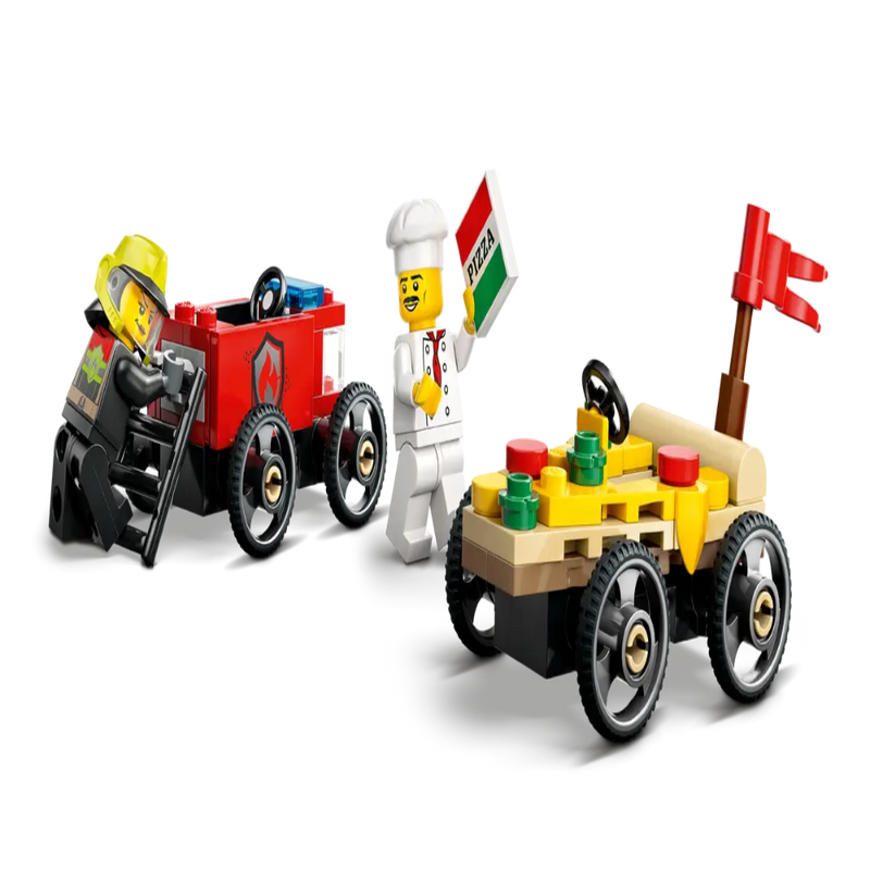 Lego 60458 City Pizza Vs.Fire Truck Race Car Pack (70 Pieces)