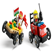Lego 60458 City Pizza Vs.Fire Truck Race Car Pack (70 Pieces)