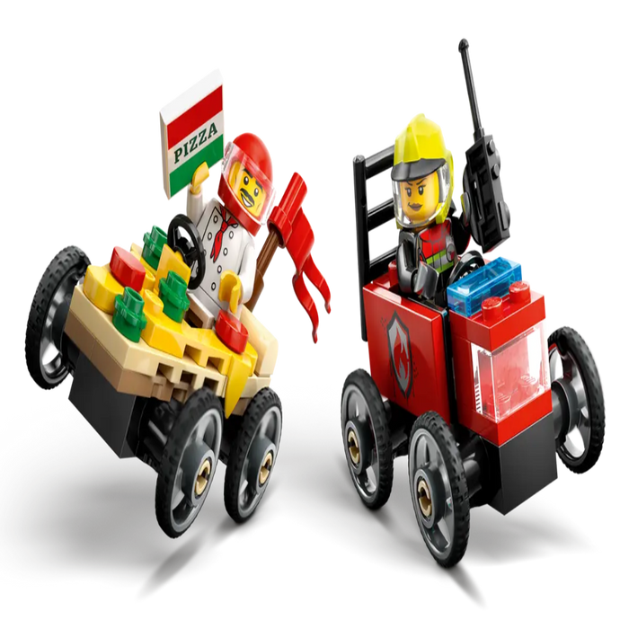 Lego 60458 City Pizza Vs.Fire Truck Race Car Pack (70 Pieces)-Construction-LEGO-Toycra