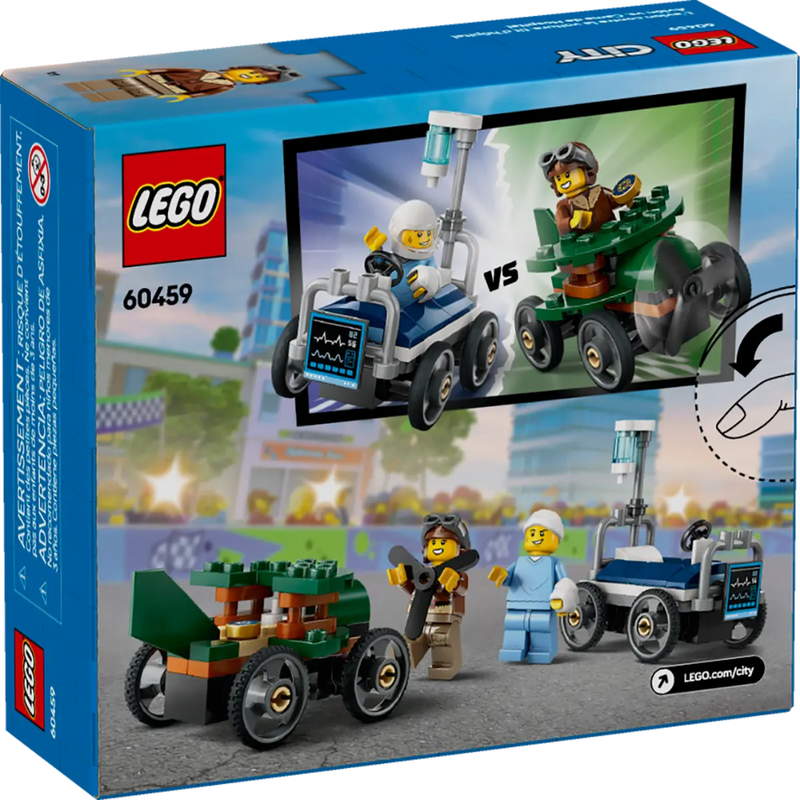 Lego 60459 City Airplane Vs. Hospital Bed Race Car Pack (70 Pieces)