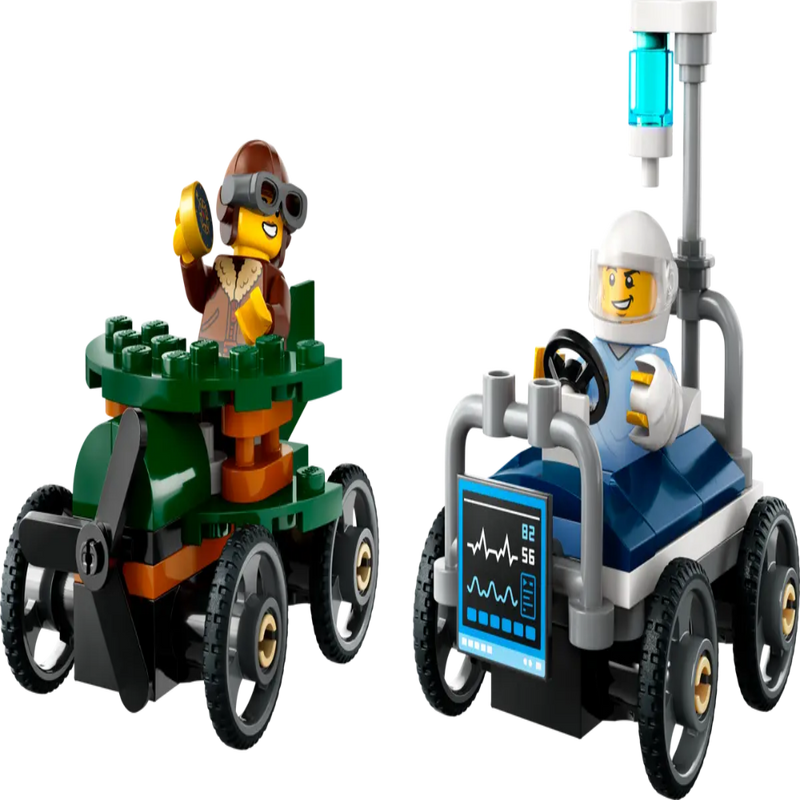 Lego 60459 City Airplane Vs. Hospital Bed Race Car Pack (70 Pieces)