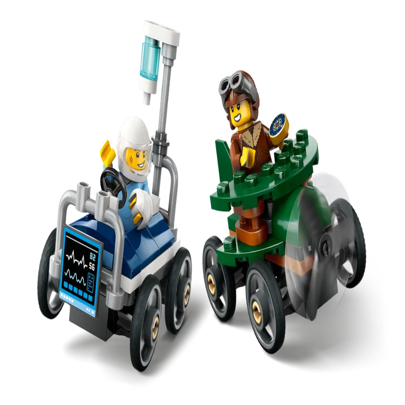 Lego 60459 City Airplane Vs. Hospital Bed Race Car Pack (70 Pieces)